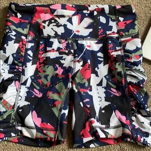 Multicolored Lululemon bicycle shorts